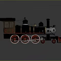 Classic Vintage Steam Train Featuring Black Body Red Wheels And White Front Details