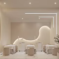 Modern SPA Reception With Stylish Lighting And Comfortable Seating 3d model