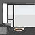 Modern Living Room With Floor To Ceiling Windows Sofa Round Coffee Table And City View