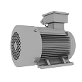 Industrial Electric Engine With Terminal Box Metal Casing Heat Sink Fins And Solid Shaft