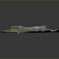 Ancient Circular Stone Ruin Reconstruction Model With Green Grass And Stone Walls