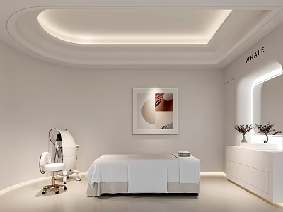 Modern Minimalist Beauty Salon Treatment Room With Professional Skincare Equipment And Elegant Cozy Interior Design 3d model