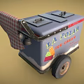 Functional LA POLAR Ice Cream Cart With Checkered Handle Polar Bear Design Made With Love