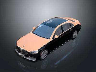 Mercedes Benz Luxury Sedan With Two Tone Black And Gold Exterior Design Shiny Wheels 3d model