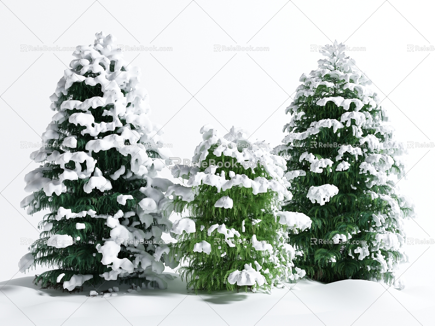 Modern Tree Winter Landscape Tree 3d model