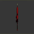 Red Spiked Bladed Weapon 3D Render With Cracked Surface And Sharp Edges