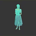 Game and Movie Character With Red Hair Pigtails Blue White Checkered Dress And Red Shoes