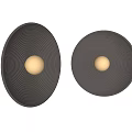 Modern Circular Wall Lamps With Concentric Stripes Design Dark Gray And Black Finish