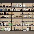 Exquisite Neatly Arranged Tea Sets and Accessories on Multi tiered Display Shelves