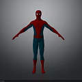 3D Rendering of Spider Man in Red and Blue Suit with Spider Logo