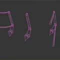 Three Metal Mechanical Equipment Parts With Structural Design And Steel Components