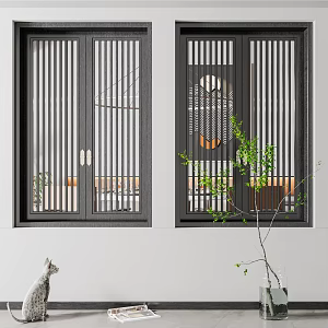 New Chinese style window casement window door 3d model