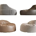 Cozy Bean Bag Chair Collection With Checkered Leather And Fabric Styles