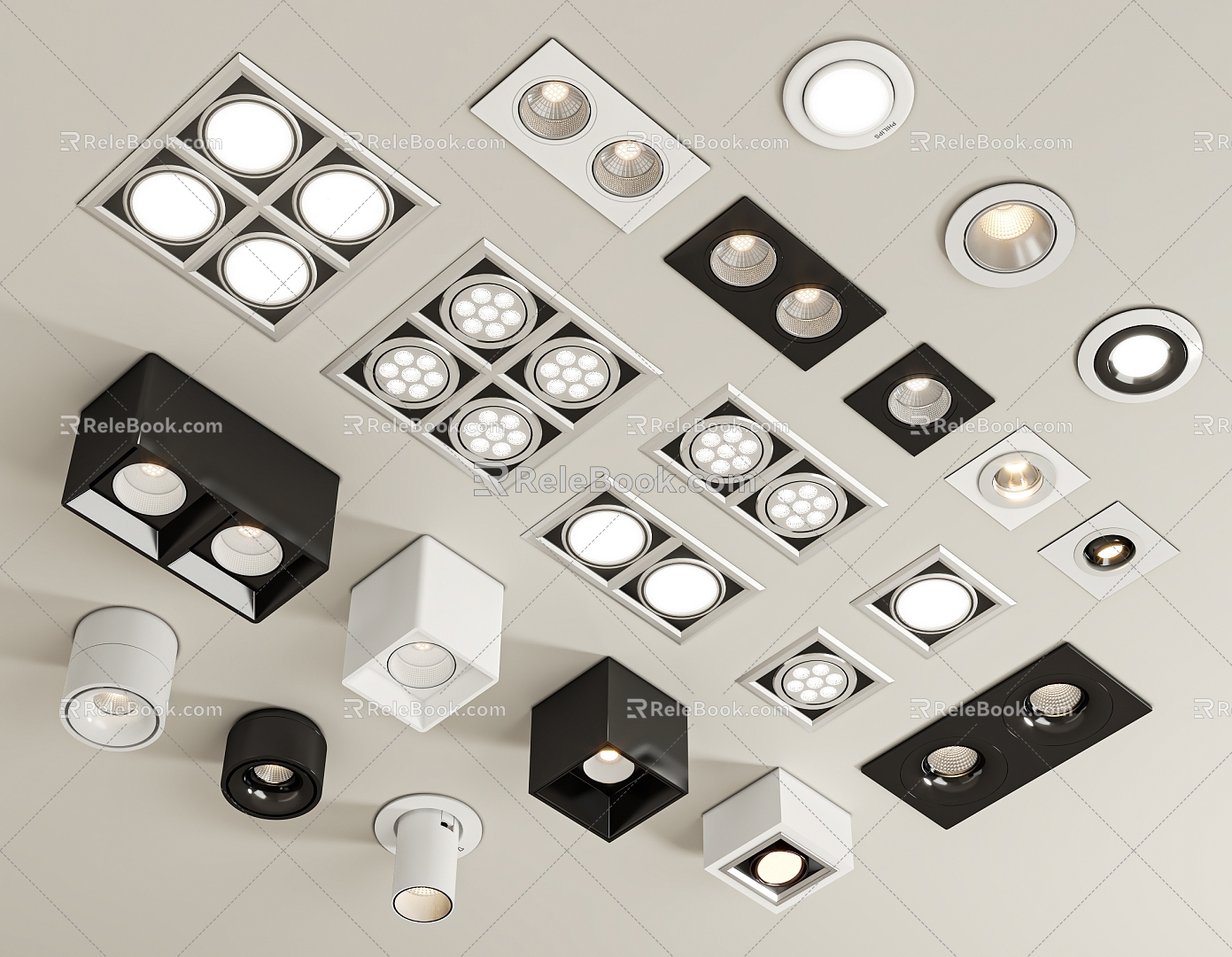 Downlight Spotlight Combination 3d model