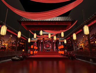 Ancient Scene Ancient Stage Ancient Wedding Han Dynasty Scene Stage Ancient Scene Wedding Scene House Stage 3d model