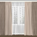 Brown Thick Curtains And White Sheer Curtains With Natural Light By Window