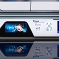 Futuristic Tech Control Panel Featuring Multiple Screens Data Charts And Information Displays 3d model