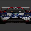 Ford Blue Red White Racing Car With Number 67 And Rear Spoiler