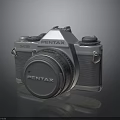 PENTAX Vintage Electronic Camera With Silver Body And Classic Lens Design