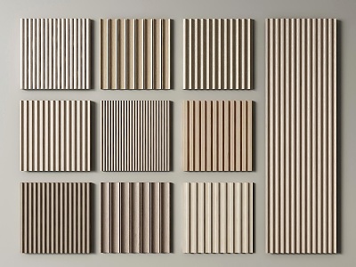 Wall board Grille board Wood veneer Decorative board Wall board Background board 3d model