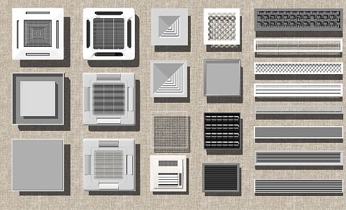 Modern air outlet air conditioning outlet exhaust fan combination 3d model