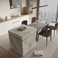 Dining table and chair combination 3d model