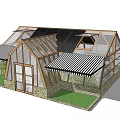 Modern Cafe Small Building 3d model