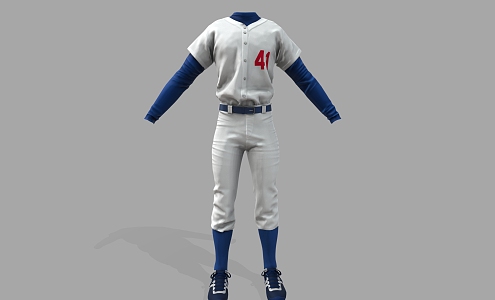 Realistic Clothes Men's Baseball Suit and Shoes Realistic Clothes Men's Baseball Suit and Shoes Sportswear suit Ball Suit 3d model