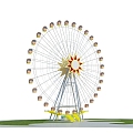 Modern Ferris Wheel Amusement Park Playground Amusement Facilities Children's Entertainment Equipment Entertainment Equipment Meichen Cable Car Cableway 3d model