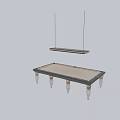 Sleek Modern Billiard Table Entertainment Appliance With Crystal Legs And Gold Trim
