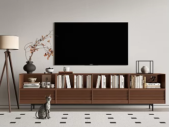 Quiet Ancient TV Cabinet Floor Lamp Book Jewelry TV Vase Flower Bookcase 3d model