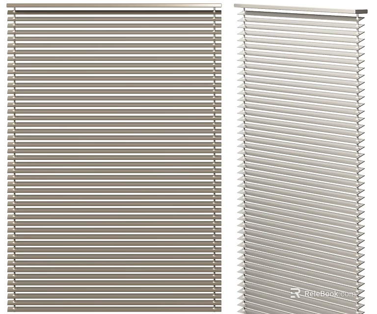 Two Styles Of Blinds For Window Decoration 3d model 