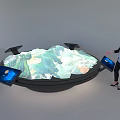 Commercial Interactive Display Table With 3D Terrain Model And Surrounding Screens For Business Presentations