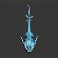 Cartoon Blue Dragon Toy Character with Open Mouth Sharp Teeth Winged Ears and White Claws