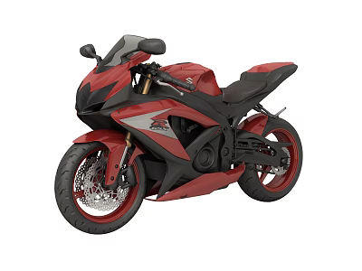 Red and Black Sports Motorcycle With Sleek Aerodynamic Body And Modern Design 3d model