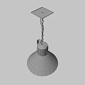 Green Metal Conical Pendant Light With Square Canopy And Chain Hanging