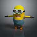 Minion Character With Yellow Body Goggles Blue Overalls And Outstretched Arms