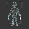 Low Poly 3D Game Movie Character With Orange Skin And White Arm Wraps