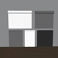 White Gray And Dark Gray Roller Blinds With Simple Designs For Home Use 3d model
