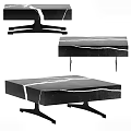 Modern Coffee Table Design With Marble Top And Black Metal Legs