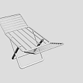 Modern Metal Folding Chair With Striped Seat And Minimalist Design