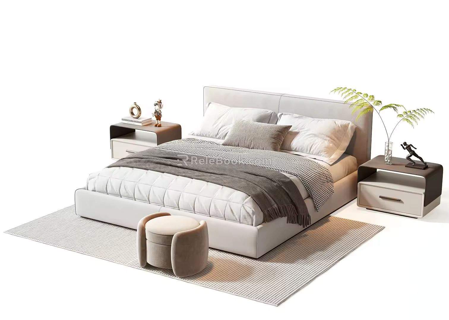 Modern Double Bed 3d model