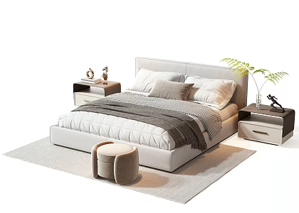 Modern Double Bed 3d model