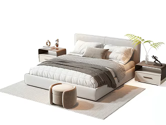 Modern Double Bed 3d model