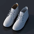 White Leather Ankle Boots With Laces And Black Soles For Stylish Casual Wear