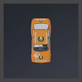 Orange Racing Car With Sponsor Logos Large Wheels And Sporty Design Features