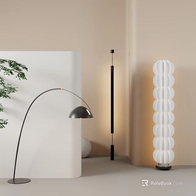 Modern Floor Lamp Designs In Minimalist Interior Featuring Arched Slim And Layered Styles 3d model 