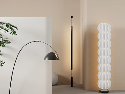 Modern Floor Lamp Designs In Minimalist Interior Featuring Arched Slim And Layered Styles 3d model