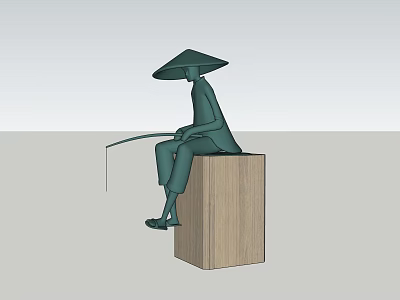 Iron fishing man 3d model