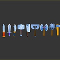 Ancient weapons Cold weapons Medieval items Medieval weapons Swords, spears, halberds, axe hooks 3d model